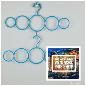 Set of 2 Scarf Hangers; with 3 Mystery Scarves